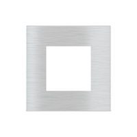 Ekinex Квадратная металлическая плата , EK-DQP-GBQ,  серия DEEP,  окно 45х45,  цвет - матовый алюминий