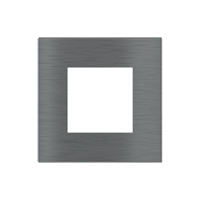 Ekinex Квадратная металлическая плата , EK-DQP-GBS,  серия DEEP,  окно 45х45,  цвет - матовый титан