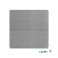 Ekinex Клавиши FFметаллические квадратные (4 шт), EK-TSQ-GBQ,  матовый алюминий