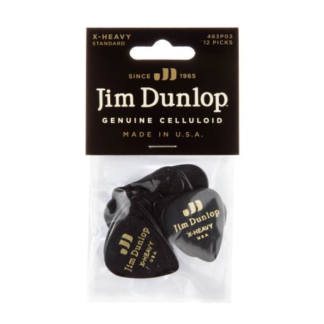 Медиаторы Dunlop 483P03XH Celluloid Black Extra Heavy (12 шт)