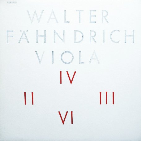 Виниловая пластинка Fahndrich, Walter, Viola (-)