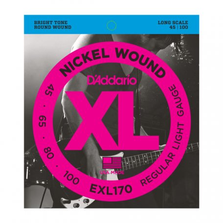Струны DAddario EXL170 Nickel Wound Bass, Light, 45-100