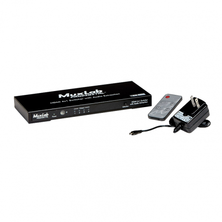 Коммутатор 4х1 HDMI с деэмбедером аудио MuxLab 500430