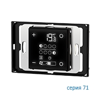 Ekinex Комнатный температурный контроллер Е72 для прямоугольной 3-х модульной монтажной коробки, EK-E72-TP-R,  серия 71