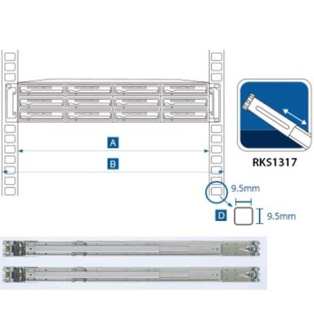 Комплект скользящих направляющих Synology RKS1317 1U-2U Slide Rail Kits
