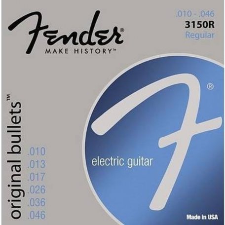 Струны для электрогитары FENDER STRINGS NEW ORIGINAL BULLET 3150R PURE NKL BLT END 10-46