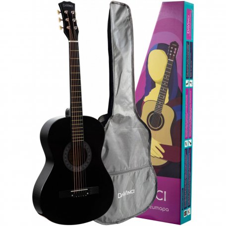 Акустическая гитара DAVINCI DF-50A BK + Bag (чехол в компл.)