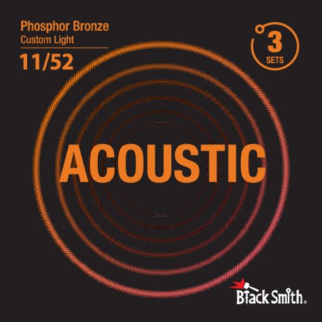 Струны для акустической гитары BlackSmith Phosphor Bronze Custom Light 11/52 (3 компл.)