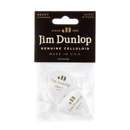 Медиаторы Dunlop 483P01HV Celluloid White Heavy (12 шт)