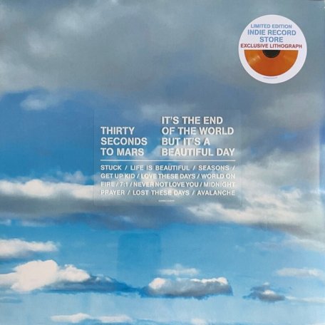 Виниловая пластинка Thirty Seconds To Mars -Its The End Of The World But Its A Beautiful Day (Opaque Orange Vinyl LP with Art)