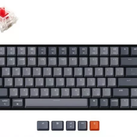 Беспроводная механическая ультратонкая клавиатура Keychron K2 White Led Gateron Red Switch