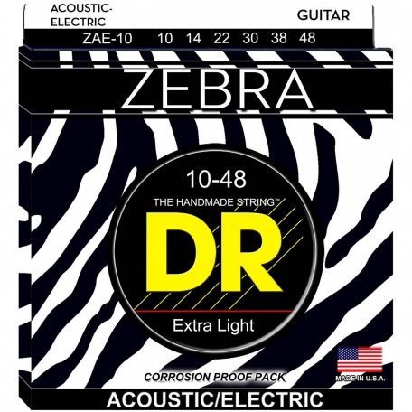 Струны для акустической гитары DR ZAE-10 Zebra