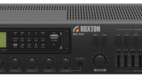 Усилитель Roxton MX-600 (600Вт. 3мик+5ун выхода. 5 зон)