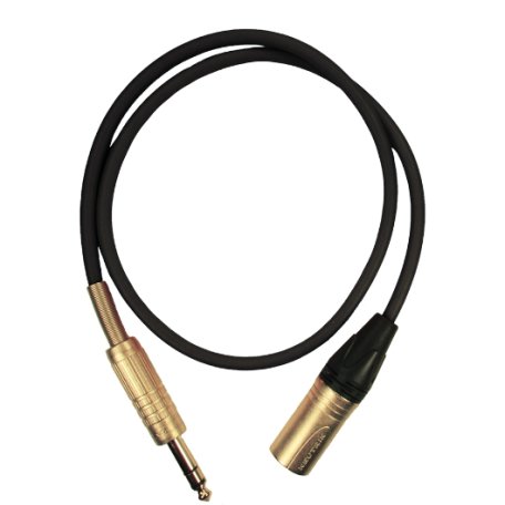 Кабель GS-PRO JackStereo-XLR3M (black) 0,2 метра