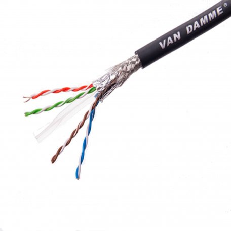 Витая пара Van Damme гибкий экранированный кабель Cat 6 solid SF/UTP TourCat чёрный (268-662-000)