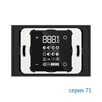 Ekinex Комнатный температурный контроллер Е72 для прямоуг. 3-х модульн. монтажной коробки, EK-E72-TP-NF-R,  версия NF,  серия 71