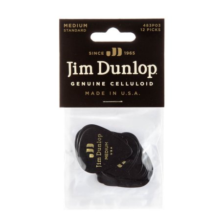 Медиаторы Dunlop 483P03MD Celluloid Black Medium (12 шт)