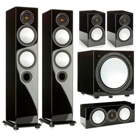 Комплект Monitor Audio Silver set 5.1 high gloss black (6+1+Centre+W12)