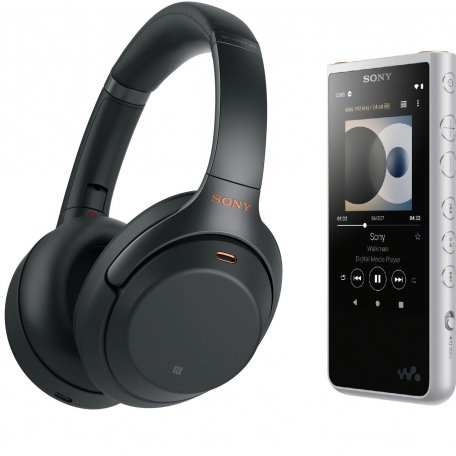 Комплект персонального аудио Sony Walkman NW-ZX507 silver + WH-1000XM4 black