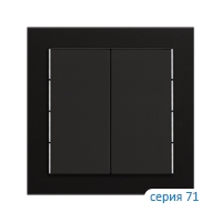Ekinex Клавиша 71 прямоугольная вертикальная, EK-T2R-MAL,  2 шт,  цвет - черный