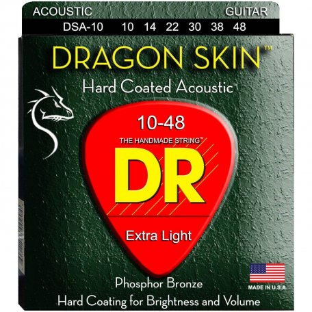 Струны для акустической гитары DR DSA-10 Dragon Skin