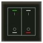 Cенсорный выключатель MDT technologies BE-GTL2TS.B1  KNX/EIB, 4-кнопочный, с символами I/O, встроенный тадчик температуры, встроенный интерфейс KNX (BCU), RGBW индикация,  4 логических модуля, установка в монтажной коробке, размеры (Ш x В)