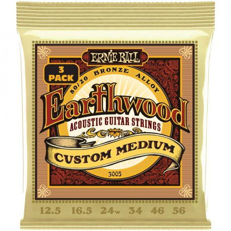 Струны для акустической гитары Ernie Ball 3005 Earthwood Custom Med 80/20 12.5-56
