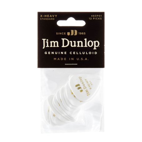 Медиаторы Dunlop 483P01XH Celluloid White Extra Heavy (12 шт)