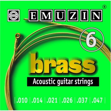 Струны для акустической гитары Emuzin Brass с обмоткой из латуни 010-047