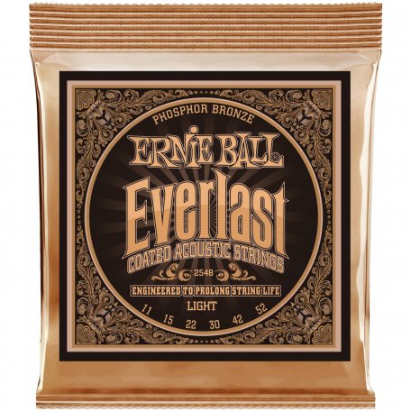 Струны для акустической гитары Ernie Ball 2548 Everlast Phosphor Bronze Light 11-15-22w-30-42-52