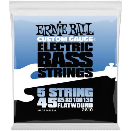 Струны для пятиструнной бас-гитары Ernie Ball 2810 Slinky Flatwound Bass 5