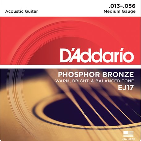 Струны DAddario EJ17 PHOSPHOR BRONZE MEDIUM 13-56