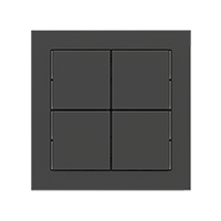 Ekinex Клавиша 71 квадратная, EK-T4Q-GAL,  4 шт,  отделка - графит