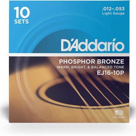 Струны для акустической гитары DAddario EJ16-10P (10 компл.)
