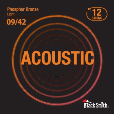 Струны для 12 струнной акустической гитары BlackSmith Phosphor Bronze Light 9/42