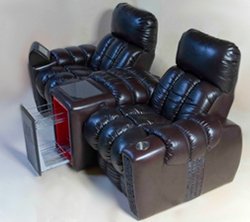 Кресло для домашнего кинотеатра Home Cinema Hall Luxury Консоль увеличенная с баром (столешница и э