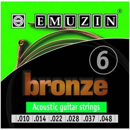 Струны для акустической гитары Emuzin Bronze c обмоткой из фосфорной бронзы 010-048
