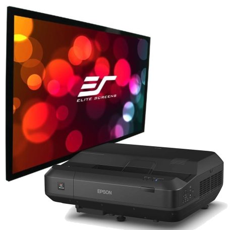 Комплект проектор Epson EH-LS100 + экран Elite Screens PVR100WH1