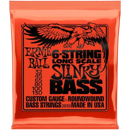 Струны для шестиструнной бас-гитары Ernie Ball 2838 Nickel Wound Long Scale Slinky Bass