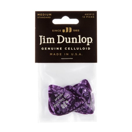 Медиаторы Dunlop 483P13MD Celluloid Purple Pearloid Medium (12 шт)