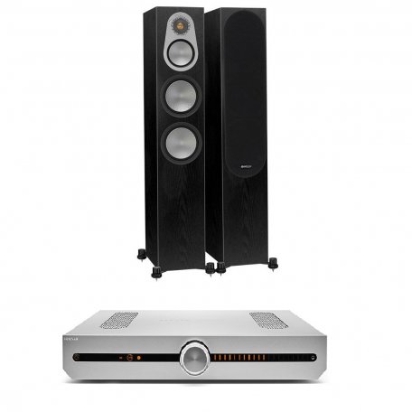 Стереокомплект Roksan Attessa Integrated Amplifier Silver + Monitor Audio Silver 300 (6G) black oak