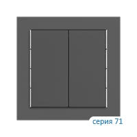 Ekinex Клавиша 71 прямоугольная вертикальная, EK-T2R-FGB,  2 шт,  материал - Fenix NTM,  цвет - Серый Бромо