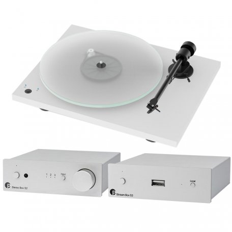 Комплект Pro-Ject T1 Phono SB+Stream Box S2+Stereo Box S2 White/Silver