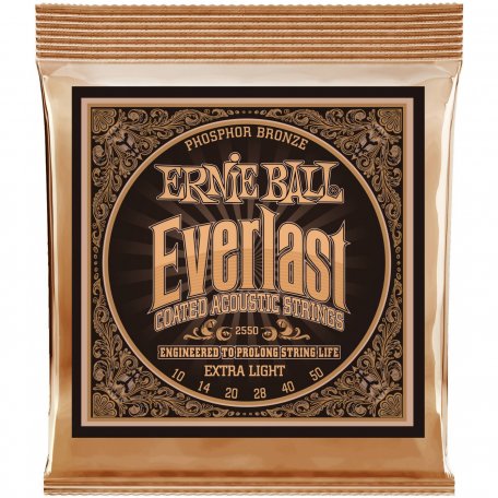 Струны для акустической гитары Ernie Ball 2550 Everlast Phosphor Bronze Extra Light 10-14-20w-28-40-50
