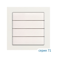 Ekinex Клавиша 71 прямоугольная горизонтальная, EK-T4R-MAA,  4 шт,  цвет - белый