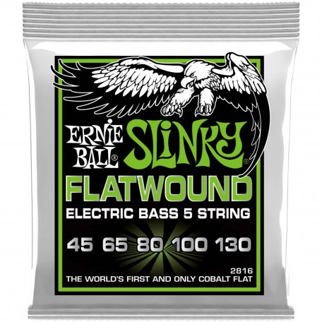 Струны для пятиструнной бас-гитары Ernie Ball 2816 Slinky Cobalt Flatwound Regular