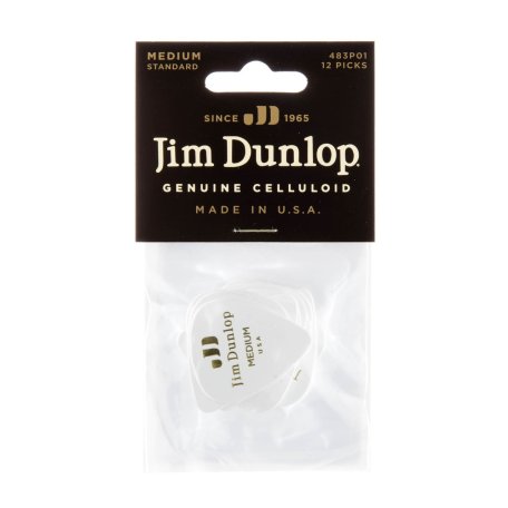 Медиаторы Dunlop 483P01MD Celluloid White Medium (12 шт)