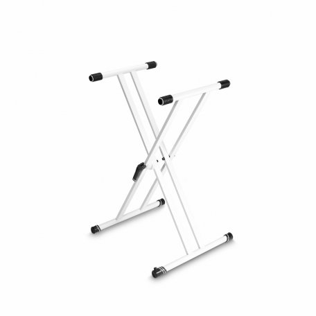 Белая стойка для клавишных инструментов X-образная с двойным каркасом Gravity KSX 2 W