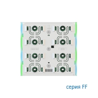 Ekinex Выключатель FF 4-х клавишный  EK-ED2-TP-BG-NFW,  версия NF,  белое основание,  подсветка - синий/зеленый (выпуск 2016)