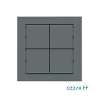 Ekinex Клавиша 71 прямоугольная горизонтальная, EK-T4R-FVC,  4 шт,  материал - Fenix NTM,  цвет - Зеленый Коммодор